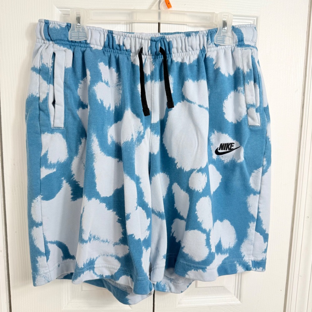 Nike Sportswear Tie Dye Shorts XL Blue White Cloud Print Athleisure DM6913-548